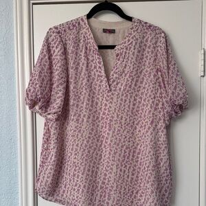 Vince Camuto Mauve Patterned Blouse